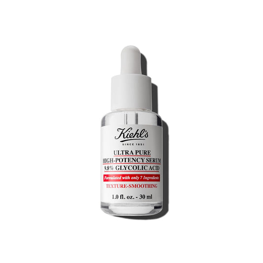 Kiehl'S Ultra Pure High-Potency 9.8% Glycolic Acid Serum, Concentrated Face Serum to Exfoliate for Glowy Skin, Visibly Smooths Skin Texture & Boosts Skin Glow, All Skin Types, Fragrance-Free - 1 Fl Oz